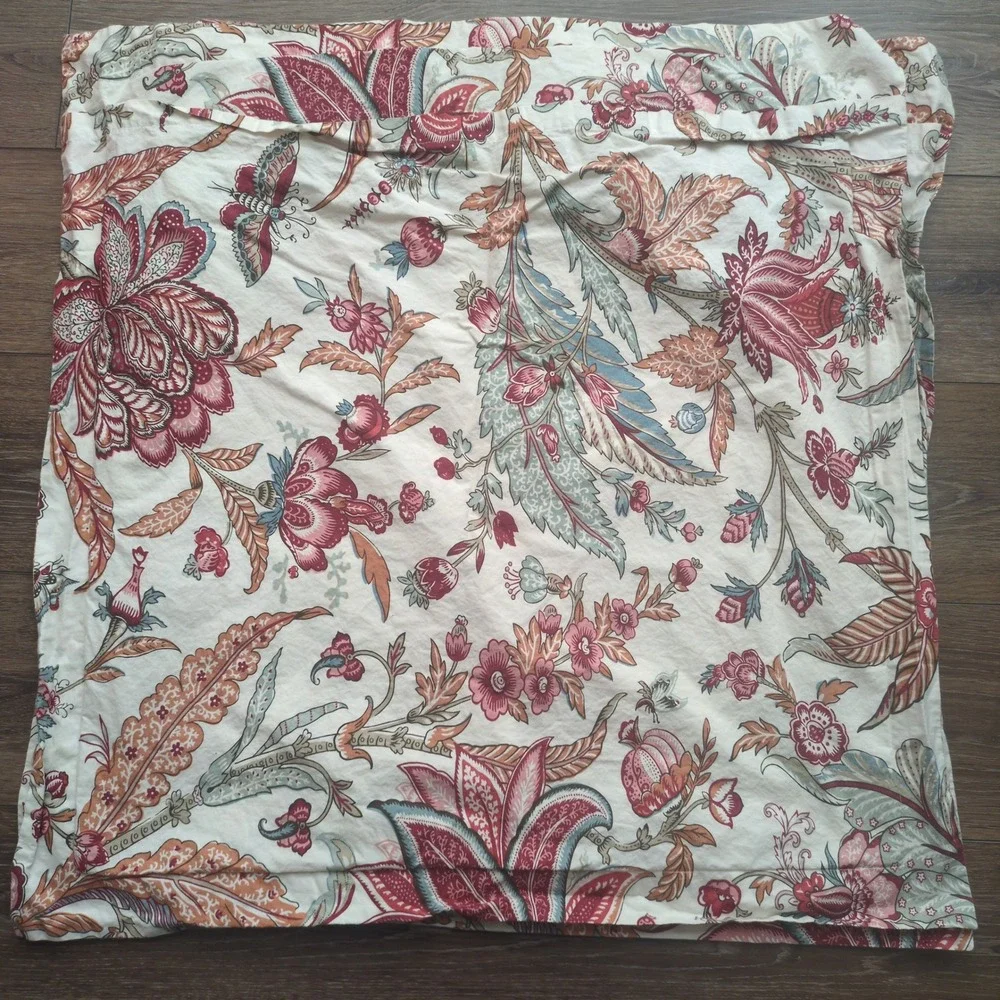 Pottery Barn Deidre Palampore Euro Pillow Shams Paisley Floral Organic Cotton 2